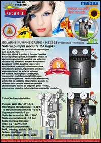 Solarna pumpna grupa - Solarne pumpne grupe,
 solarni pumpni moduli - Solarno grejanje vode,
 sanitarne ptv,
 stv - Solarne komponente - Meibes s,
 dvolinijske - Tehnicki detalji,
 karakteristike