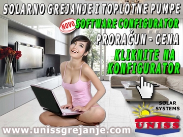 Solarni vakuumski kolektori,
 cena - Solarni kolektori za solarno grejanje vode,
 proračun,
 cena - Solarno grejanje sanitarne vode - Solarni sistemi i toplotne pumpe - Grejanje na solarnu energiju - Solarni hibridni sistemi - Konfigurator za proračun,
 cena / Solarno grejanje vode,
 kuće,
 bazena - Solarni kompleti,
 oprema / Solarni vakuumski kolektori,
 solarni bojleri,
 solarni kontroleri,
 solarne pumpne grupe