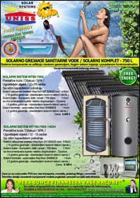 SOLARNO GREJANJE SANITARNE VODE - SOLARNO GREJANJE VODE / Solarni kompleti za toplu vodu - Solarni paneli,
 solarni kolektori,
 solarni bojleri,
 solarni kontroleri - Solarni komplet za toplu vodu 750 Litara - Cena