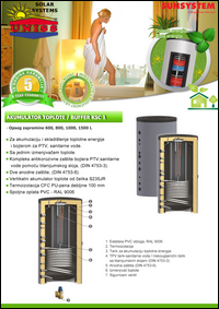 Solarni akumulatori toplote za solarno grejanje / Akumulaciju-skladistenje toplotne energije / Kombinovani baferi-buffer KSC1
