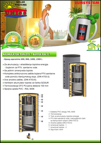 Solarni akumulatori toplote za solarno grejanje / Akumulaciju-skladistenje toplotne energije / Kombinovani baferi-Baffer KSC2
