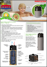 Solarni bojleri za solarno grejanj sanitarne vode PTV sa toplotnom pumpom / Katalog