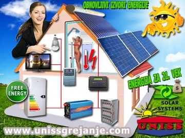 Solarni sistemi za struju,
 solani sistemi za grejanje vode - proizvodnja struje za vikendice,
 salaše,
 udaljene kuće