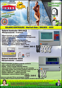 SOLARNI KONTROLERI - SOLARNE AUTOMATIKE / Solarno grejanje sanitarne vode - Solarni mikroprocesorski kontroleri,
 Displejj / SR618C6 - SC02
