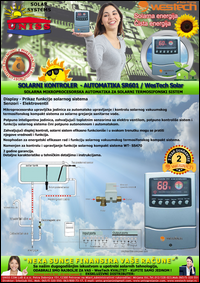 SOLARNI KONTROLERI - Solarne automatike za solarno grejanje vode - Automatika za termosifonski kolektoror - WesTech Solar - SC02 - Katalog