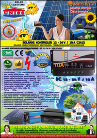 SOLARNI KONTROLERI - Solarni kontroleri punjenja - Solarni kontroler,
 mikroprocesorski za solarnu elektranu - Proizvodnja struje,
 elektricne energije za kuce,
 vikendice,
 salase - Solarni sistemi za struju